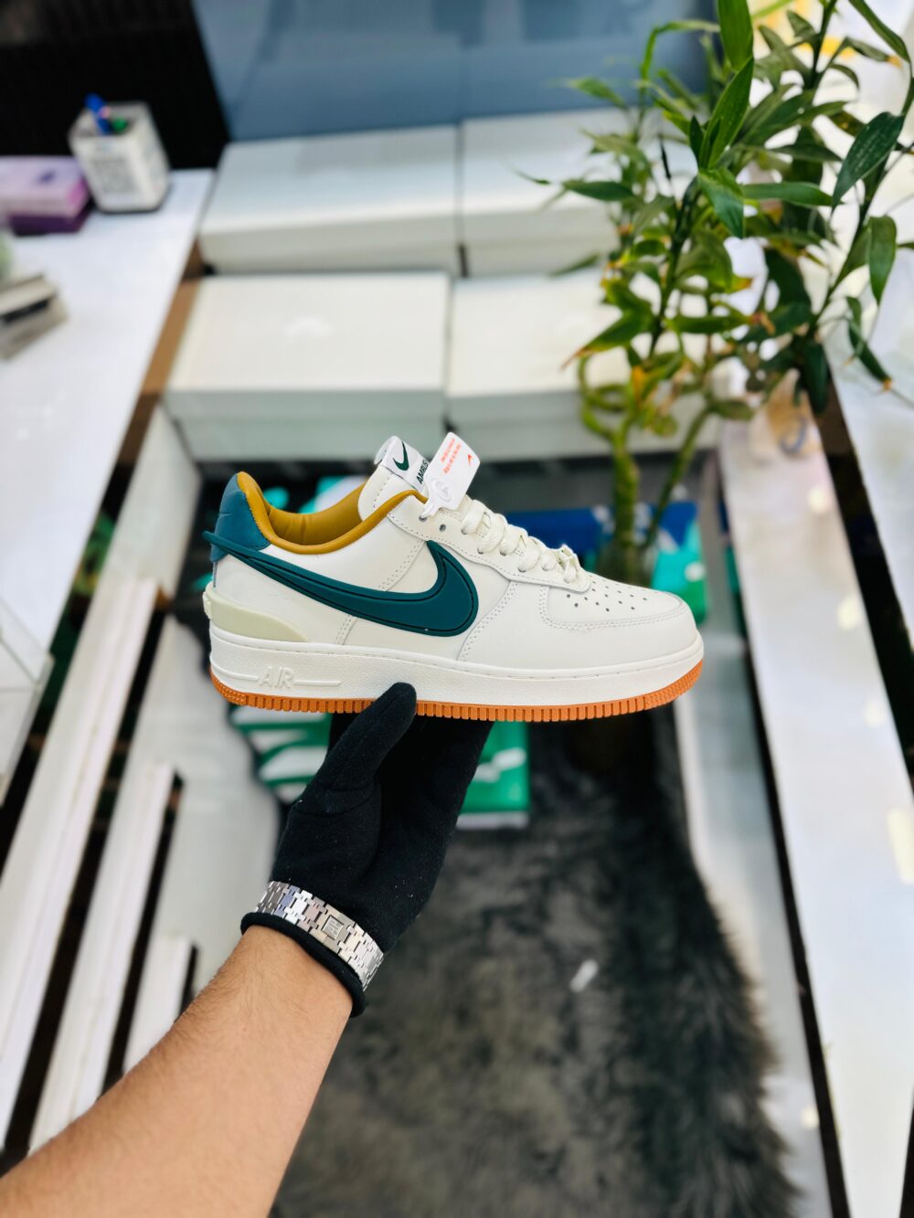 ⁠NIKE SHOES AIRFORCE 1 AMBUSH (white & green color) - Image 3
